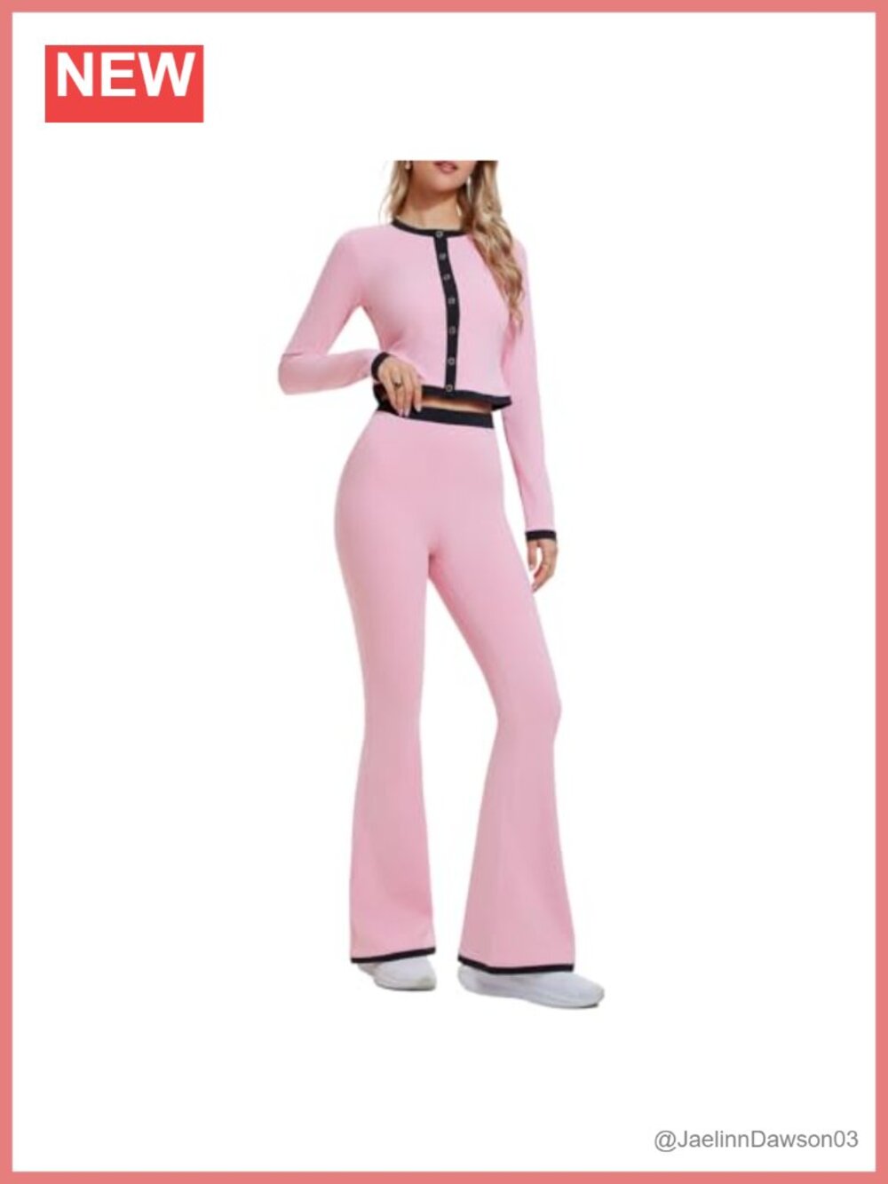 Women's 2pc Lounge Set Long Sleeve Cardigan Bell Bottom Pants Tracksuit
